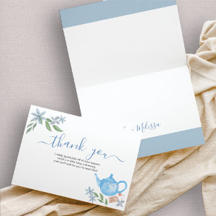 Süße blaue Teekanne Dankeskarten für Baby Shower Dankeskarte