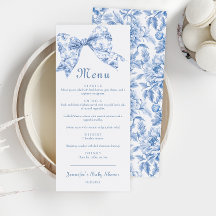 Süße blaue Toile-Schleife Vintage Baby Boy Shower 