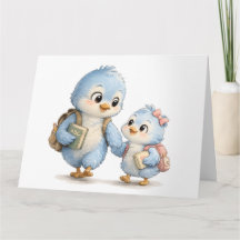 Süße Blaue Vogel-Geschwister Dankeskarten