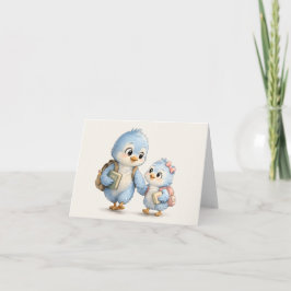 Süße Blaue Vogel-Geschwister Dankeskarten Dankeskarte