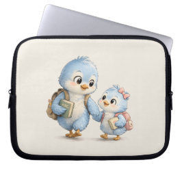 Süße Blaue Vogel-Geschwister Tech-Aufbewahrungstas Laptopschutzhülle