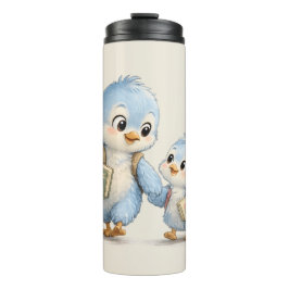 Süße Blaue Vogel-Geschwister Thermoreise-Tumbler Thermosbecher