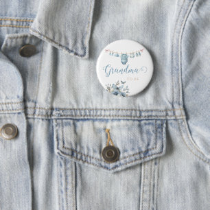Süße blaue weiche florale Babykleidung Oma Button