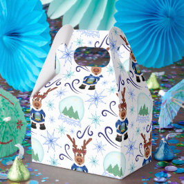 Süße blaue Weihnachtsferien-Rentiere Geschenkschachtel