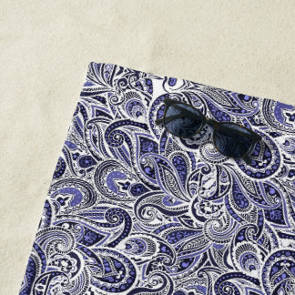 Süße blaue weiße Paisley-Muster-Design Strandtuch