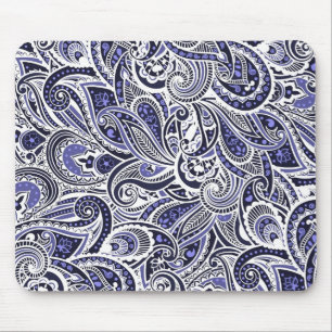 Süße blaue weiße Paisleymuster Design Mousepad