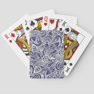 Süße blaue weiße Paisleymuster Design Spielkarten