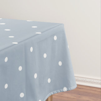 Süße blaue weiße Punkte Retro- Tischdecke