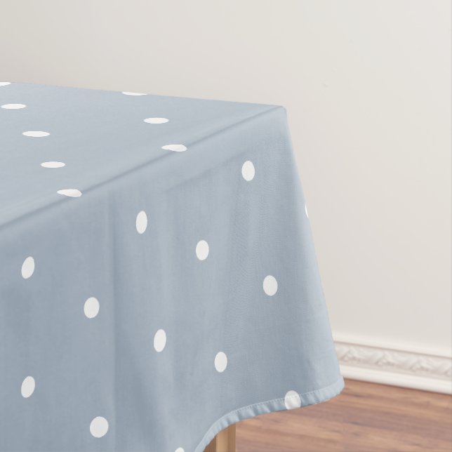 Süße blaue weiße Punkte Retro-  Tischdecke (Beispiel)