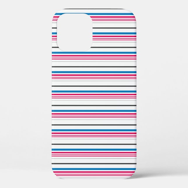 Süße blaue weiße Streifen Case-Mate iPhone Hülle (Rückseite)
