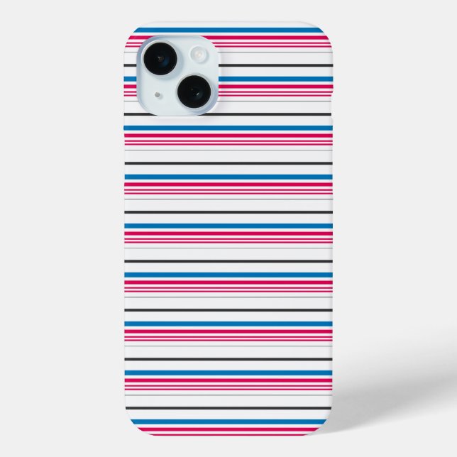 Süße blaue weiße Streifen Case-Mate iPhone Hülle (Rückseite)