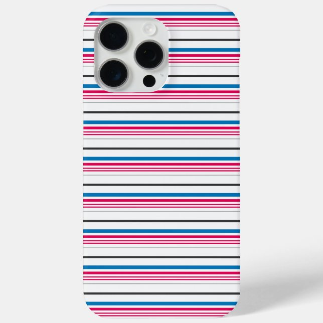 Süße blaue weiße Streifen Case-Mate iPhone Hülle (Rückseite)