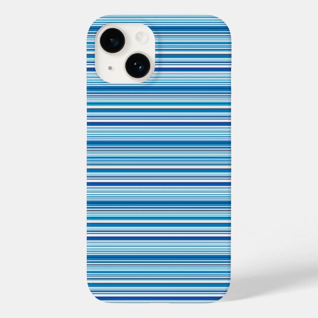 Süße blaue weiße Streifen Case-Mate iPhone Hülle (Rückseite)