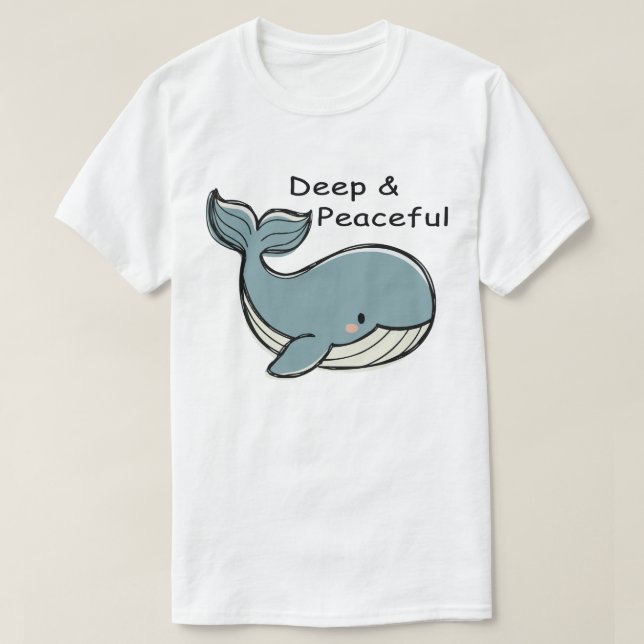 Süße Blauwal Tiefe & Friedliche T-Shirt (Design vorne)
