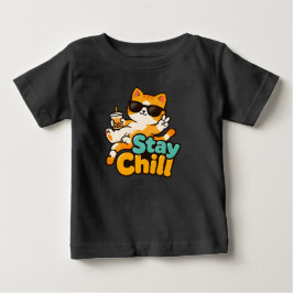 Süße Bleib Entspannt Kawaii Katze mit Bubble Tea C Baby T-shirt