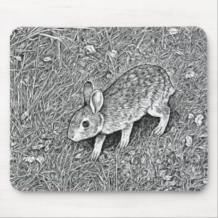 Süße Bleistiftskizze Hase Mousepad