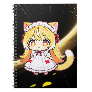 Süße blonde Chibi-Catgirl - Midi-Kleid Notizblock