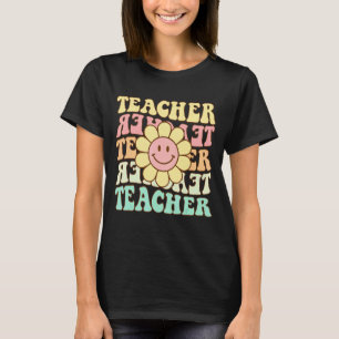 Süße Blume Lächeln Gesicht Zurück zur Schule Lehre T-Shirt
