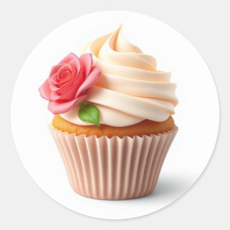 Süße Blumen Cupcake Aufkleber