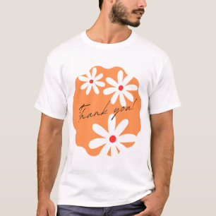 Süße Blumen Dankeschön Ästhetik Retro Orange T-Shi T-Shirt
