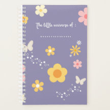 Süße Blumen-Journal-Hülle, Pastellviolettes Notizb