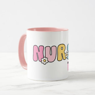 Süße Blumen-Krankenschwester-Kaffeetasse - Retro-R Tasse