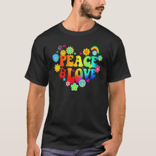 Süße Blumen lächelnde Gesichts-Tie-Dye-Hippie-Vint T-Shirt