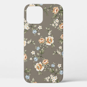 süße Blumen mit Blättermuster auf grauem Hintergru Case-Mate iPhone Hülle