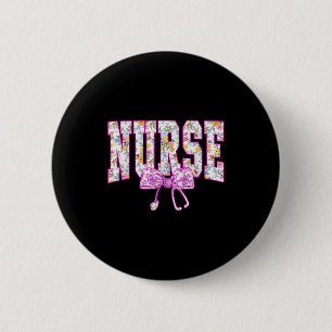 Süße Blumen Nk Krankenschwester Coquette Schleife  Button