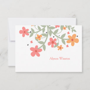 Süße Blumen personalisiertes Notecard Mitteilungskarte