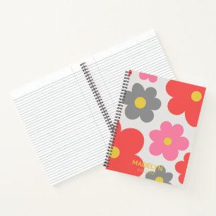 Süße Blumen Rotes benutzerdefiniertes Skript Spira Notizbuch