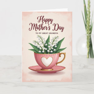 Süße Blumen Tee Tasse Mütter Karte