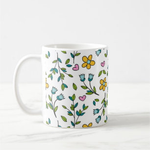 Süße Blumen und Herzen Lichtmuster Kaffeetasse