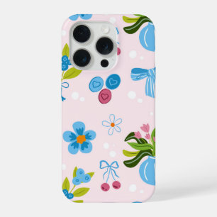 Süße Blumen-Vase Nahtloses Muster iPhone 15 Pro Hülle