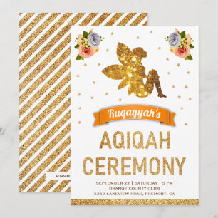 Süße Blumen-Zauber-Feengirls Aqiqah Einladung