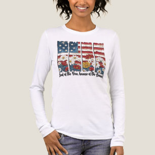Süße Blumenamerikanische Flagge Tri-Blend Shirt