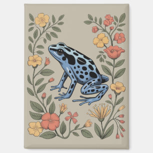 Süße Blumenblaue Pfeilgiftfrosch-Kröte Froschliebh Magnet