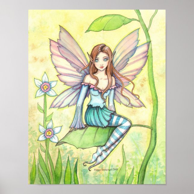 Süße Blumenfee Fantasy-Kunst Poster (Vorne)
