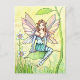 Süße Blumenfee Fantasy-Kunst Postkarte