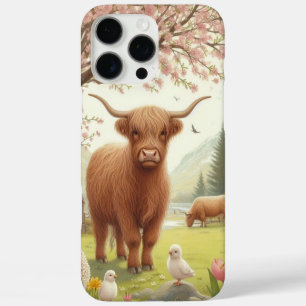 Süße, blumige Frühlings-Hochlandkuh iPhone 16 Pro Max Hülle