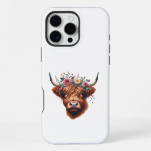 Süße, blumige Frühlings-Hochlandkuh iPhone 16 Pro Max Hülle