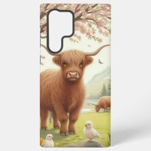 Süße, blumige Frühlings-Hochlandkuh Samsung Galaxy Hülle
