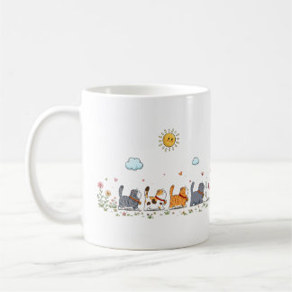 Süße Blumige Katzenparade Watercolor Tasse | Whims