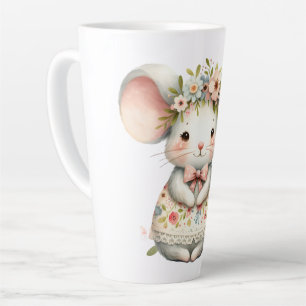 Süße Blumige Mauskleidung Blumenkrone Milchtasse