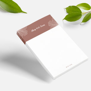 Süße Blumige Terrakotta-Rost-Chic-Schrift Post-it Klebezettel