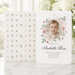 Süße Blush-Rosen-Blumen-Fotoschrift Einladung