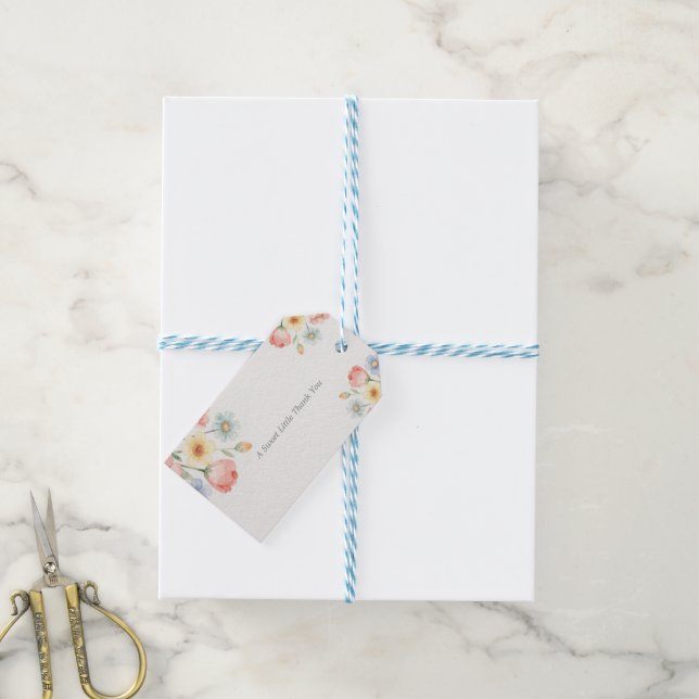 Süße Blüten-Einladung Geschenkanhänger (Mit Garn)