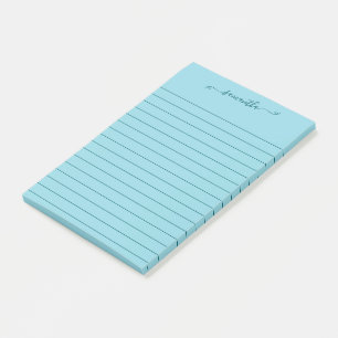 Süße Bogen-Signatur-Name Dunkle Türkis Linien Post-it Klebezettel