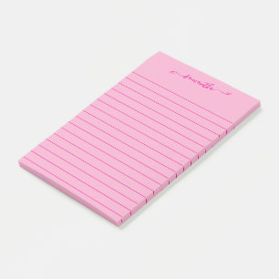 Süße Bogen-Signatur-Name Hot Pink liniert Post-it Klebezettel