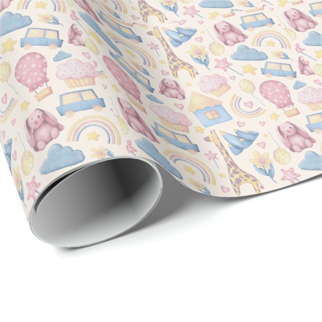Süße Boho-Baby-Party Geschenkpapier (Rolleneckpunkt)